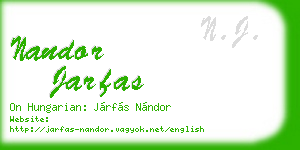 nandor jarfas business card